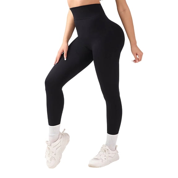 WAYUTE Womens Leggings High Waisted Seamless Solid Color Push up with Comfort Stretchy Fit Sports Running XL