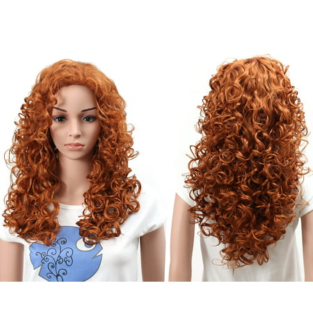 Onedor Natural Curly Wavy Full Head Cosplay Wig (130A-Fox Red)