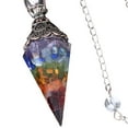 thumbnail image 3 of lionlar Crystal Pendulum Natural Stone Pendulums Reiki Necklace for Protection Colorful, 3 of 5