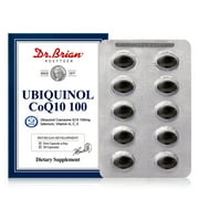 Dr. Brian Coq10 100mg Softgel Coenzyme Q10 Plus Vitamin Antioxidant Supplement with Coq10 Ubiquinol 100mg,Vitamin C 80mg,Vitamin E, A,Selenium Support Heart Cardiovascular Health Superior Absorption