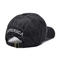 thumbnail image 6 of Womens and Mens USA Flag Embroidery Baseball Cap, Washed Vintage Cotton Unisex Dad Hat, Adjustable Casual American Flag Embroidered Cap for Daily Wear Outdoor Activities and Beach Vacation Black, 6 of 9