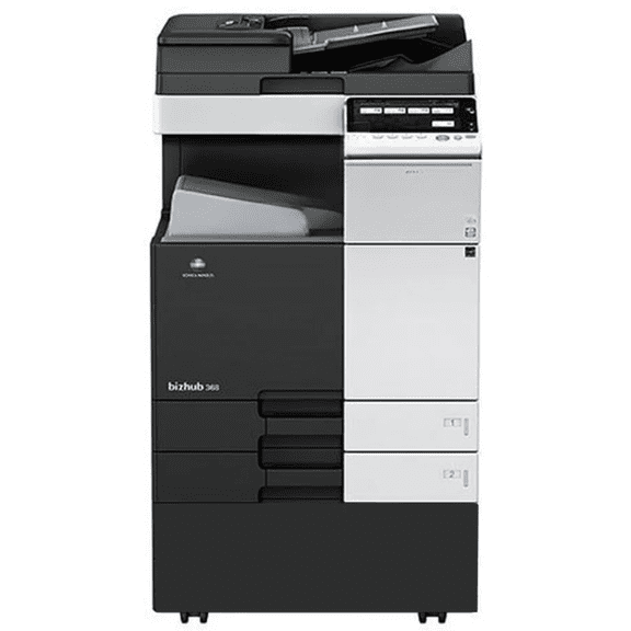 Restored Konica Minolta bizhub 458 Monochrome Laser Multifunction Printer Copier Scanner 45 PPM Duplex Network 9" Touchscreen