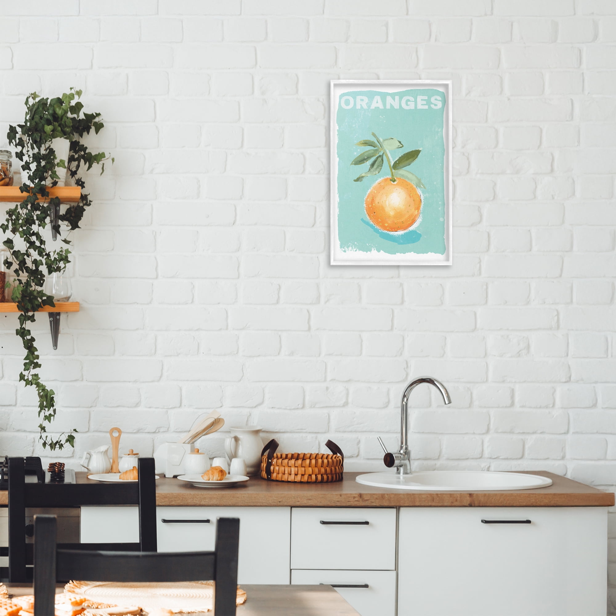 Stupell Industries Orange Twist Motif White Framed Giclee Art, design by Chad Barrett