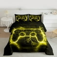 thumbnail image 2 of Castle Fairy Abstract Gamer Bedding Comforter Set 2pcs for Children Teens,Yellow Lightning Twin Comforter Sets Microfiber,Gradient Gamepads Breathable Bedding Set,Super Cozy Room Decor,Reversible, 2 of 8