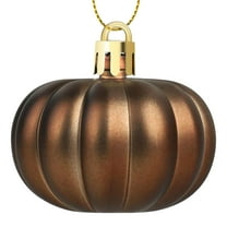 12-Pack Halloween Pumpkin Ball Ornaments - 2.17" Matte Finish Printed Christmas Tree Decorations, Thanksgiving & Fall Party Hanging Decor for Home Outdoor