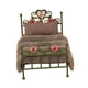 thumbnail image 3 of Cama de casa de muñecas a escala 1/12, accesorios de hierro tallado para casa de muñecas, accesorios de fotografía para dormitorio Verde, 3 of 9