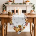 thumbnail image 3 of Table Runners 70 Inches Long, Fall Pumpkins Cotton Linen Kitchen Dining Coffee Table Runner for Party Home Decor, Thanksgiving Maple Leaf Sunflower Tabletop Dresser Scarves Runner Decor 13x70 Inch, 3 of 9