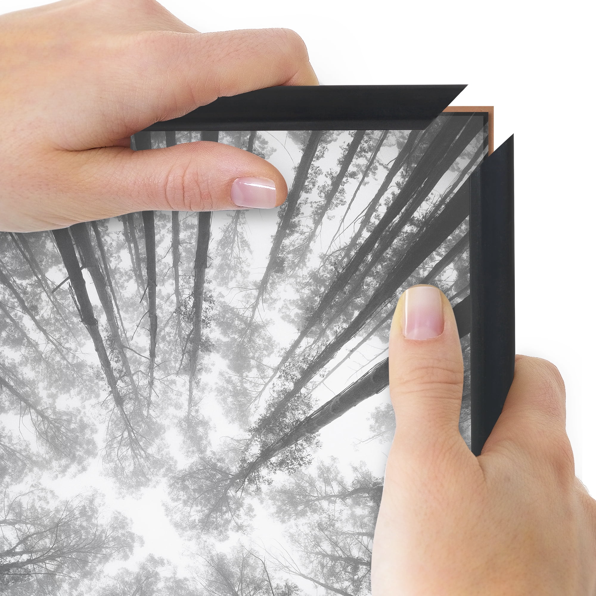 Americanflat 12x16 Picture Frame 3 Pack Polished Front Cover Slide Photo Buildable Molding Fusion - Black
