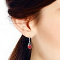 thumbnail image 5 of Precious Orb Red Coral Stone Sterling Silver Dangle Earrings, 5 of 5