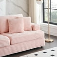 thumbnail image 5 of 88.58" 3-seater Sofa, Corduroy Couch with Throw Pillows and Comfortable Seat, Modern Sofa for Living Room Apartment Office, Pink, 5 of 9