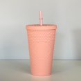 thumbnail image 1 of Non-Branded Studded Tumbler (16 oz, Matte Pink), 1 of 1