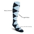 thumbnail image 2 of Golf Knickers Colorful Knee High Argyle Cotton Socks For Men Women and Youth - ZZ: Navy/Light Blue - Mens, 2 of 2