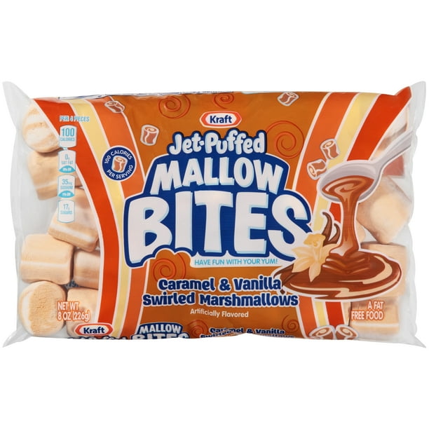 Kraft JetPuffed Mallow Bites Caramel & Vanilla Swirled Flavored