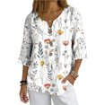 thumbnail image 1 of Xuyuer Solid Button Shirt Blouse - Women's Fashion Loose Female Neck T-Shirt Style Top for Smart Casual Office Wear, Weekend Brunch Outings & Effortless Minimalist Everyday Style, 1 of 7