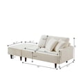 thumbnail image 3 of Aukfa 2 in 1 Chaise Lounge Chair with Ottoman & 2 Throw Pillows,Oversized Boucle Lounge Reading Chair for Living Room/Bedroom,White, 3 of 7