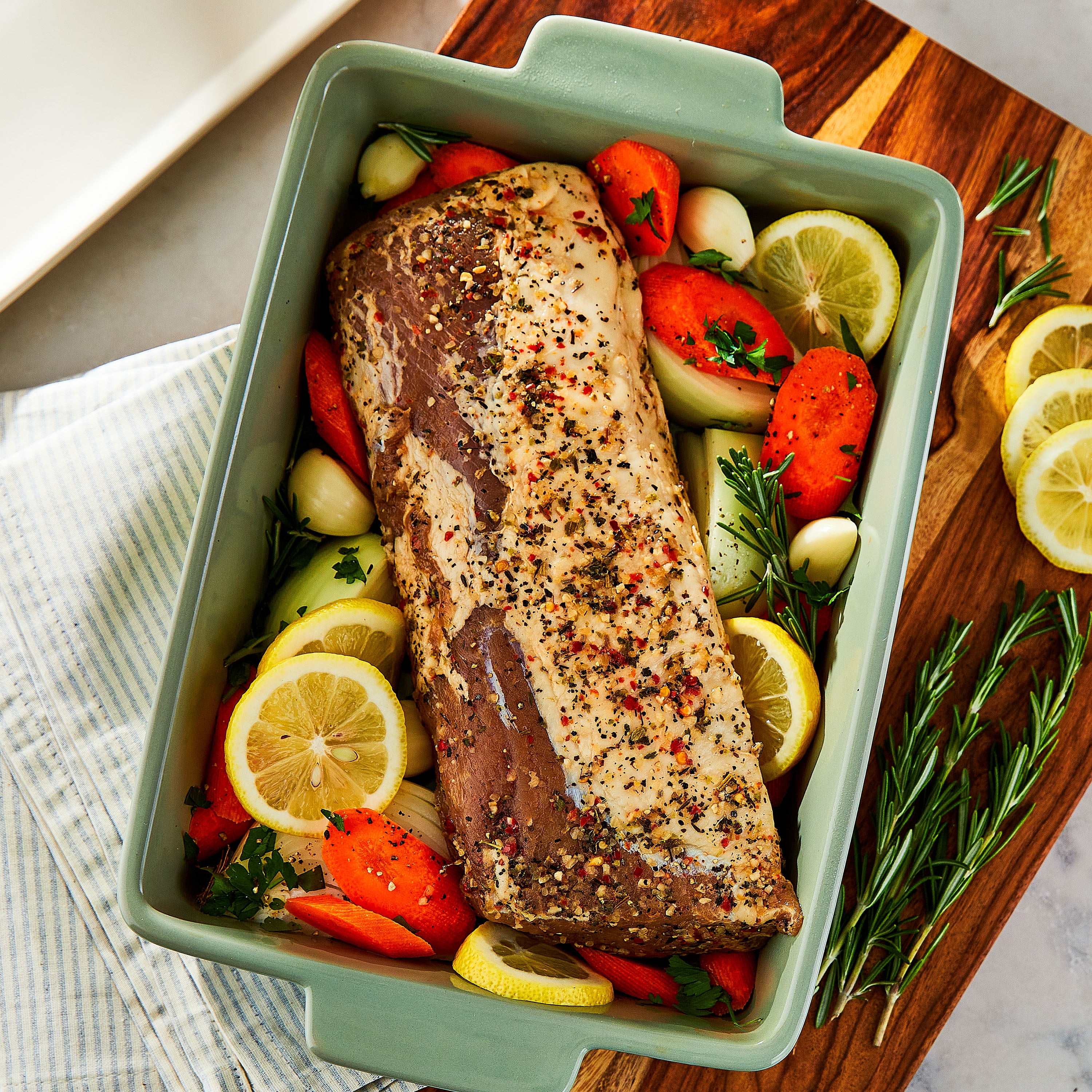 Marketside Asiago Peppercorn Fresh Seasoned Pork Loin Filet, 1.4 - 1.9 lbs., 21g of Protein per 4 oz Serving