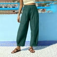 thumbnail image 4 of Aobny Lightweight Work Pants Women Harem Green Barrel Pants Loose Ankle High Waisted Palazzo Women's Pants,M, 4 of 7