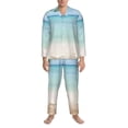 thumbnail image 3 of Yiaed Starfish in Beach Print Men’s Pajamas Set - Long Sleeve Button Down Sleep Shirt and Pajama Bottoms Sleepwear Set Mens Pjs Sets Men's Pajama Bottoms-Large, 3 of 7