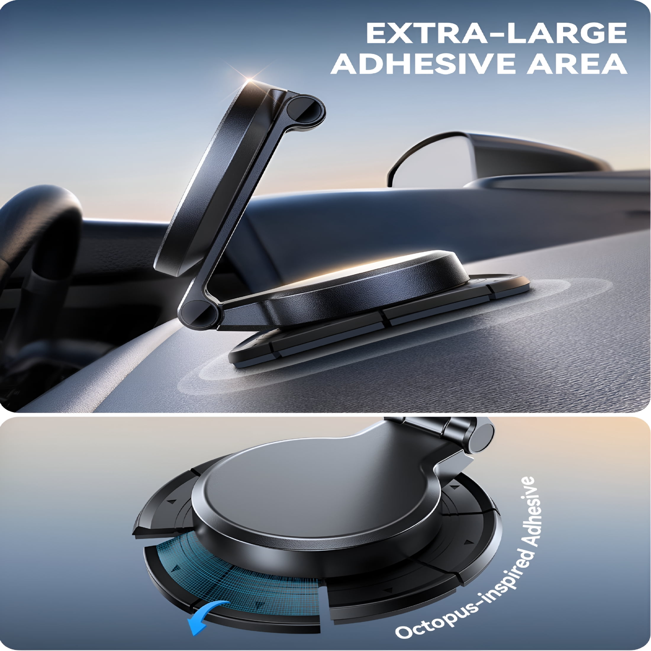 RIONIMA Car Mount for Magsafe, 15W Wireless Fast Charging Magnetic Phone Holder for Car, All Metal 360° Rotation Dashboard Car Phone Holder for Iphone 17 16 15 14 13 12 Pro Max, Black