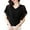 Black, variant on Womens Dressy Casual Tops Batwing Short Sleeve Cute V Neck Chiffon Blouses Solid Color Cropped Tunic Top (3XL, Black)
