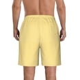thumbnail image 3 of Kdxio Yellow Gingham Pattern Mens Casual Shorts - Drawstring Summer Beach Sports Shorts for Men, 3 of 9