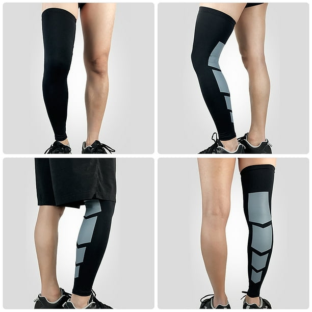 Amdohai 1pc Full Leg Knee Sleeve Men Women Long Leg Sleeve Protective Leg  Brace for Sport Basketball Cycling Football 