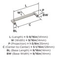 thumbnail image 5 of Amerock Ballard 5-1/16 inch (128mm) Center-to-Center Satin Nickel Cabinet Pull, 5 of 6