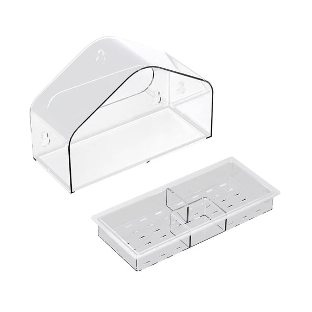 Comedero para pájaros de ventana, jaula para pájaros, resistente a la intemperie, adorno acrílico premium para colgar. Estilo B