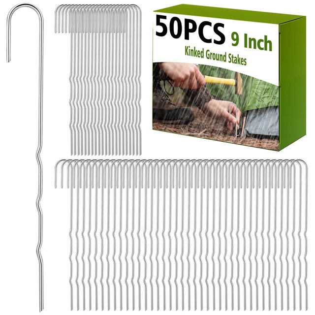 Estacas para suelo Yaocom 50 pcs, borde de valla de jardín de metal de 23 cm