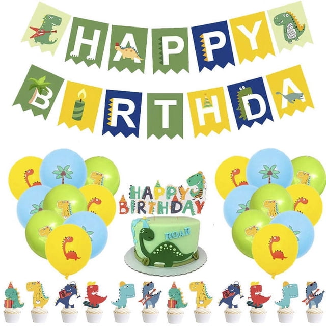 Decoraciones para fiestas de cumpleaños de dinosaurios Globos de dinosaurios, cortinas, para fiestas infantiles temáticas de dinosaurios, duchas, celebraciones.