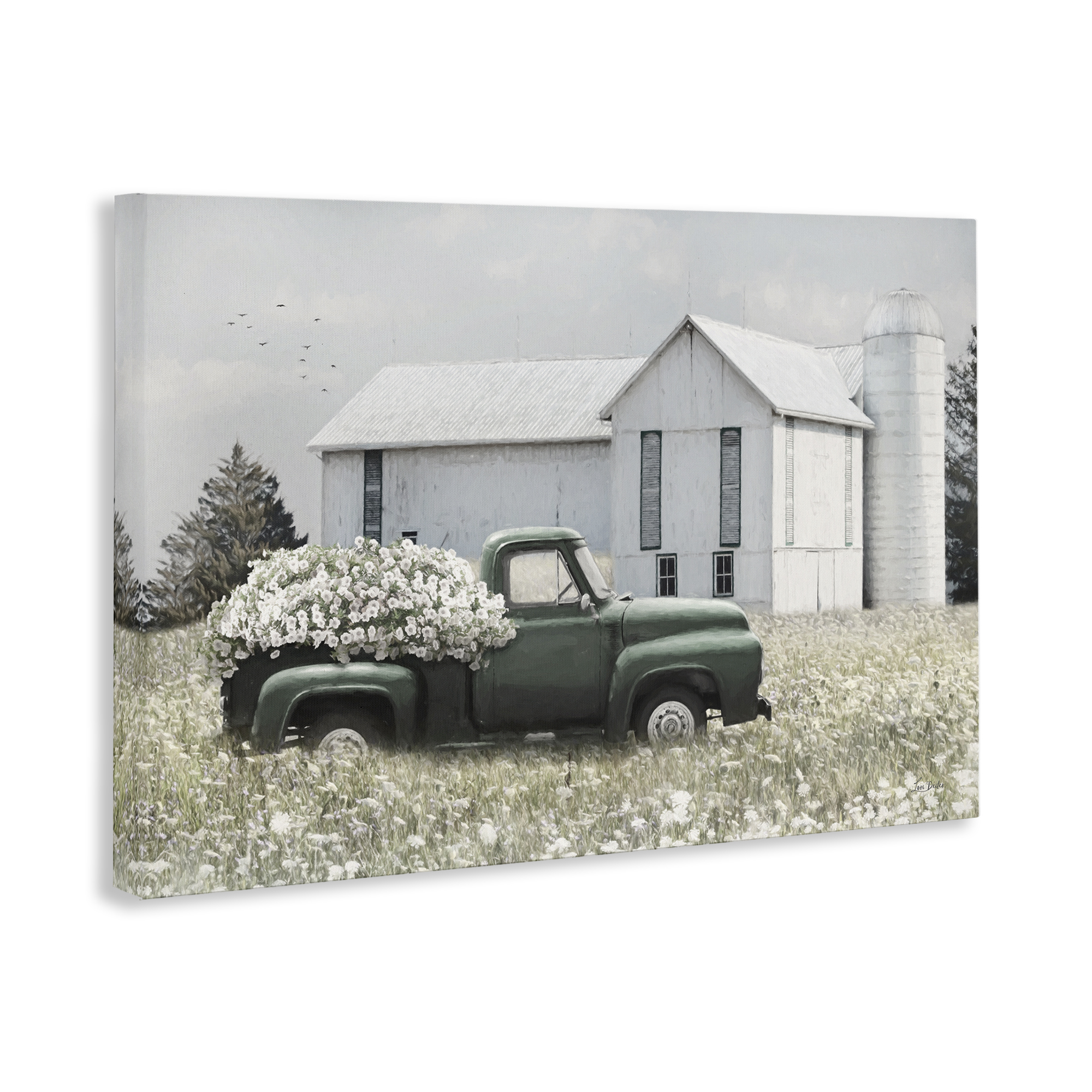 Stupell Industries Rustic Barn & Truck Plants & Flowers Photography Wrapped Canvas Art Print Wall Art, 45 x 30
