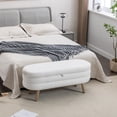 GHGTINLB 036Velvet Fabric Bench Bedroom Bench With Wood Legs Room