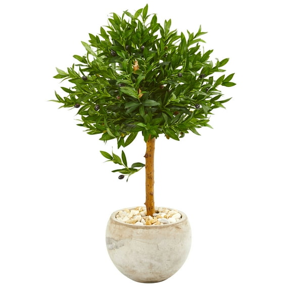 Nearly Natural 38" Olive Artificial Topiary in Planter UV Resistant