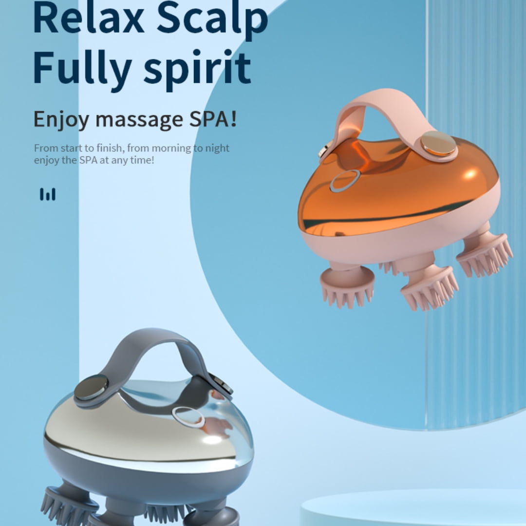 KAMUGO Scalp Massager Portable Electric Scalp Massager Hair Growth,Waterproof Handheld Head Scratcher Massager,3 Speed Modes with 8 Massage Claws Cat Massager(Purple)