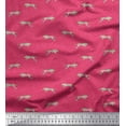 thumbnail image 1 of Soimoi Pink Rayon Fabric Leopard Animal Skin Print Sewing Fabric Yard 42 Inch Wide, 1 of 3