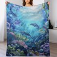 thumbnail image 5 of Marvels of The Sea Print Blanket Warm Throw Blanket Soft Flannel Lightweight Throw Blankets Couch Bed Travel Bedding Room Decor for Kids Teens Adults, 5 of 8