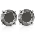 thumbnail image 1 of 3 TCW 14k White Gold Round Black Diamond Stud Earrings, 1 of 1