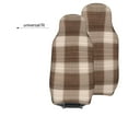 thumbnail image 4 of Easy to Install Car Universal Seat Cover, Brown Abstract Plaid Stripe Four Seasons Universal Front Seat Cover, 2-Piece, 4 of 8