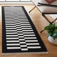 thumbnail image 2 of SAFAVIEH Striped Kilim Priscilla Striped Runner Rug, Black/Ivory, 2'3" x 8', 2 of 8