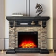thumbnail image 2 of 45-Inch Brown Modern Electric Fireplace with 23-Inch Firebox and Remote, 2 of 6