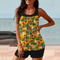 thumbnail image 4 of Qepwscx Womens Swimsuits Sets Floral Hawaii Print Two-Piece Tankinis Swimdress for Women High Waisted Bathing Suits Tropical Graphic StrapeTank Top with Shorts 2025 Swimwear, 4 of 6