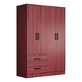 thumbnail image 1 of Pemberly Row Armoire Moderne en Bois à 4 Portes et 2 Tiroirs en Acajou, 1 of 10
