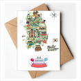 thumbnail image 1 of landmarks in South Korea Happy Birthday Greeting Cards Envelopes Blank, 1 of 3