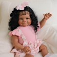 thumbnail image 5 of Muñeca bebé realista GYCV de 24" negra con peso, 5 of 5