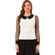 thumbnail image 1 of Blusa Allegra K de Manga con Lunares transparentes de malla color blanco XS con cuello Peter Pan, 1 of 6