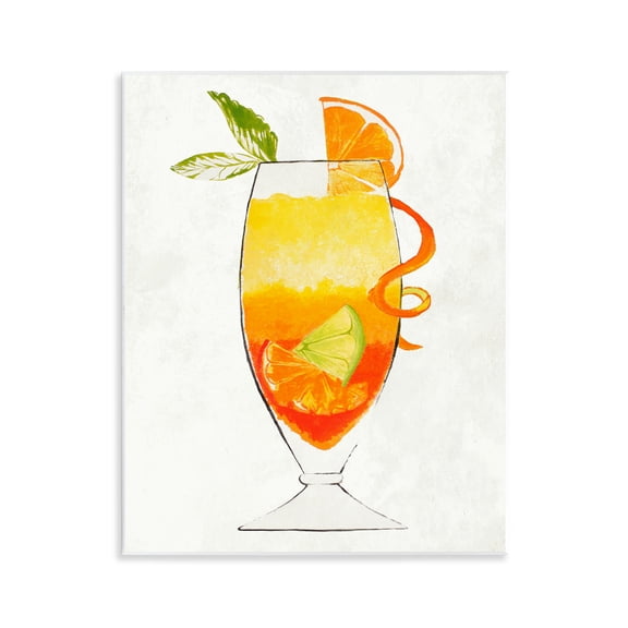Stupell Industries Contemporary Summer Cocktail Orange Fruit Wall Plaque Art, 11 x 14, by Lorenzo Collective