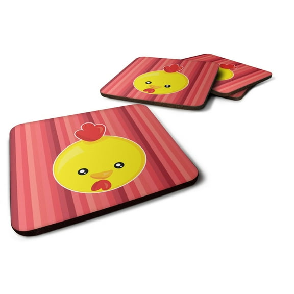 Chicken Face Foam Coaster Set of 4