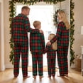 thumbnail image 4 of Nibbcoa Christmas Family Pajamas Matching Set, Plaid Long Sleeve Shirt with Sleepwear Loungewear, 4 of 9