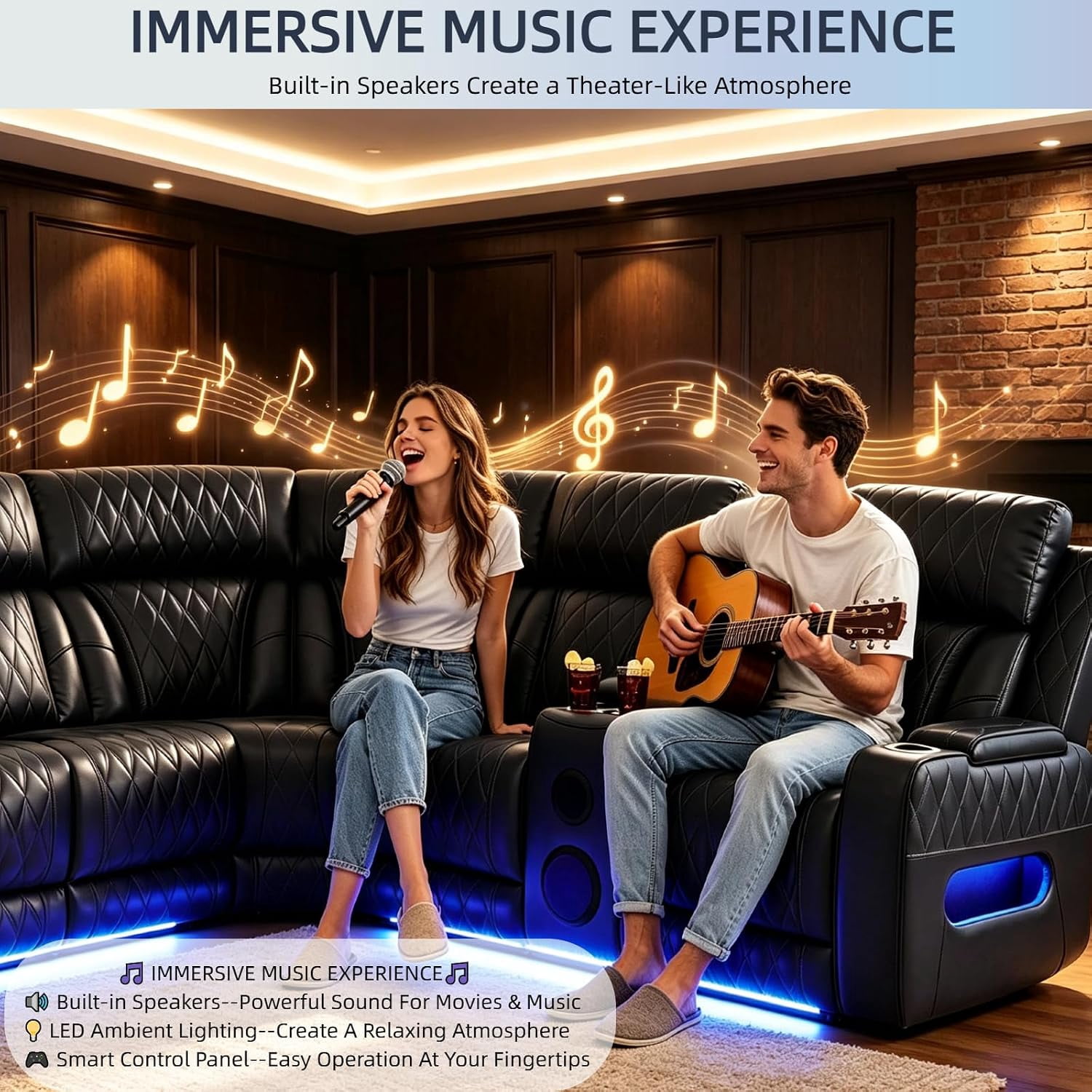 5 Seat L-Shaped Recliner Couch with USB Charging, 3PCS/Set Power Reclining Sectional Sofa with Cup Holders and Storage for Living Room, Home, Theater Seating, House, Apartment