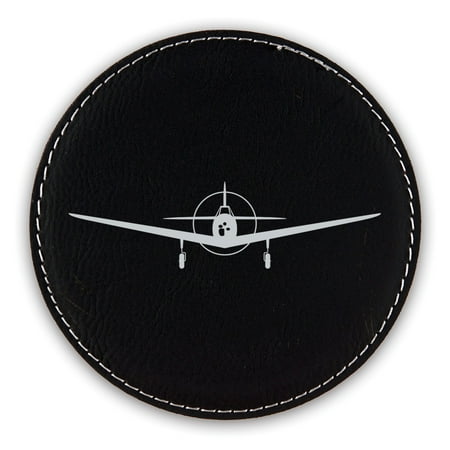 

PT-19 Fairchild Coaster Laser Engraved Leatherette - Round Coasters - Many Colors - Single / Coasters Sets - pt19 monoplane trainer aircraft